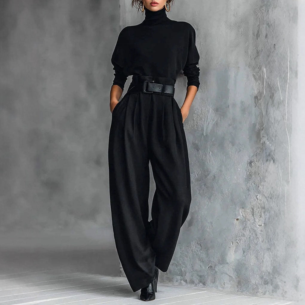 High-grade Ice Silk American High Waist Suit Pants