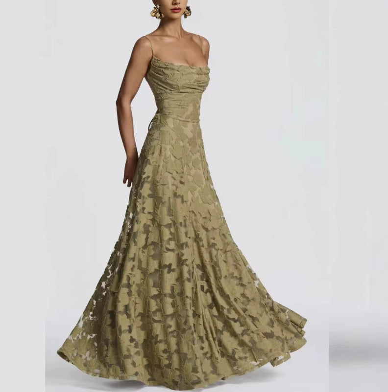 Summer Women's Sexy Sling Chiffon Elegant Backless Dress